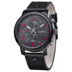 Big COOL Fashion Brand Luxury Military Watches Men Leather Sports Quartz Watch Casual Wristwatch Clock Male Relogio Masculino