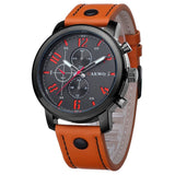 Big COOL Fashion Brand Luxury Military Watches Men Leather Sports Quartz Watch Casual Wristwatch Clock Male Relogio Masculino