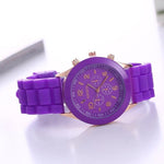 2019 New Fashion Geneva Brand Rosy Gold Casual Quartz Watch Women Sports Silicone Strap Watches Relogio Feminino Ladies Wtaches