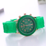2019 New Fashion Geneva Brand Rosy Gold Casual Quartz Watch Women Sports Silicone Strap Watches Relogio Feminino Ladies Wtaches