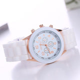 2019 New Fashion Geneva Brand Rosy Gold Casual Quartz Watch Women Sports Silicone Strap Watches Relogio Feminino Ladies Wtaches