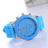 2019 New Fashion Geneva Brand Rosy Gold Casual Quartz Watch Women Sports Silicone Strap Watches Relogio Feminino Ladies Wtaches