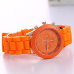 2019 New Fashion Geneva Brand Rosy Gold Casual Quartz Watch Women Sports Silicone Strap Watches Relogio Feminino Ladies Wtaches