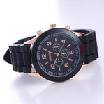2019 New Fashion Geneva Brand Rosy Gold Casual Quartz Watch Women Sports Silicone Strap Watches Relogio Feminino Ladies Wtaches