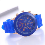 2019 New Fashion Geneva Brand Rosy Gold Casual Quartz Watch Women Sports Silicone Strap Watches Relogio Feminino Ladies Wtaches