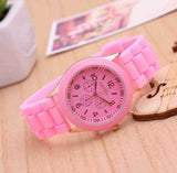 2019 New Fashion Geneva Brand Rosy Gold Casual Quartz Watch Women Sports Silicone Strap Watches Relogio Feminino Ladies Wtaches