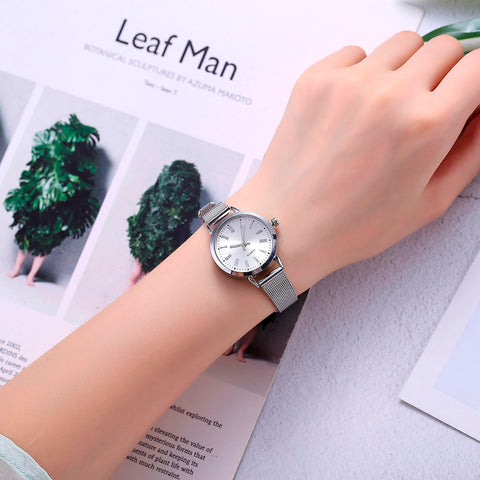Top BrandMinimalist Watch Women Elegant Fashion Lady Stainless Steel Quartz Montre Femme Women Watches Dropshipping &Ff