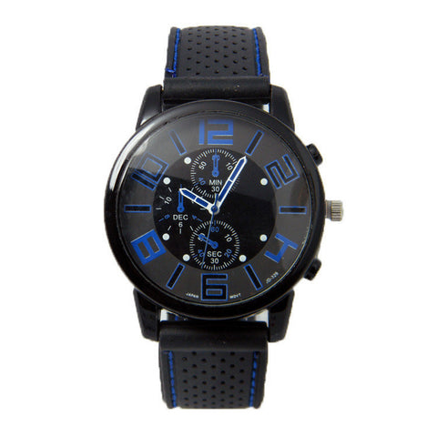 Men Watch Fashion COOL DIAL Dark Blue Pointer Sport Watch Quartz Wristwatch saat relojes para hombre zegarek mski heren horloge