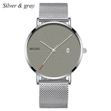 Mens Watches Business Sports Leisure Quartz WristWatch Stainless Steel Mesh Strap Ultra Thin Dial Date Clock Relogio Masculino