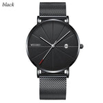 Mens Watches Business Sports Leisure Quartz WristWatch Stainless Steel Mesh Strap Ultra Thin Dial Date Clock Relogio Masculino